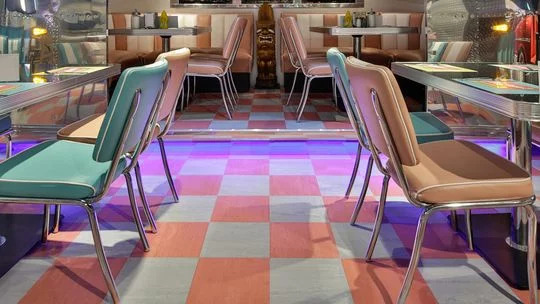 Restaurant vinyl floor tiles